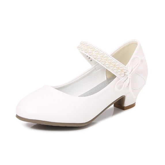 Hihipz Big Girl'S Dress Shoes Classic White Black High Heel Closed Toe Wedding Party Occasion Shoes US Size:1