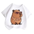 thumbnail image 1 of Hihipz Big Girl's Tshirts Capybara Heart Print Short Sleeve Crew Neck T Shirt Soft Stylish Tee, 1 of 4