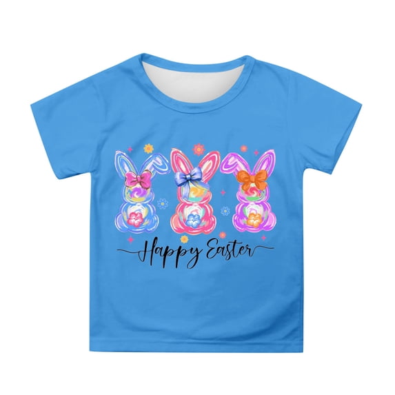 Hihipz Big Girls Easter T-Shirt Girls Print T Shirt Casual Loose Round Neck Short Sleeve Breathable Comfortable Tee Tops,Sizes 10-11Y
