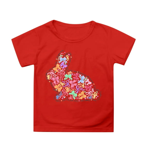 Hihipz Big Girls Easter T-Shirt Unisex Solid Color T Shirt Easter Round Neck Petal Sleeve Tee Tops,Sizes 10-11Y