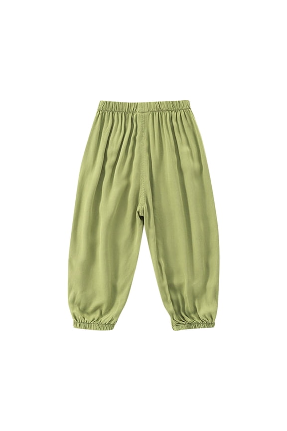 Boys Mosquito Repellent Pants Elastic Waist Loose Fit Pants Breathable Outdoor Trousers