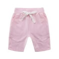 thumbnail image 1 of Hihipz Boys Solid Cotton Shorts Drawstring Waist Relaxed Fit Shorts Soft Active Bottoms, 1 of 2