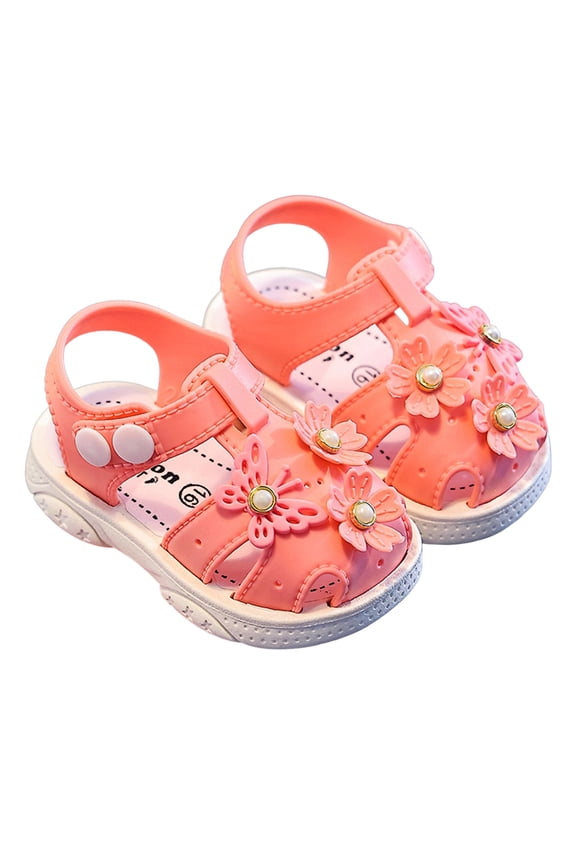 Infant Girl'S Sandals Cute Cartoon Design Closed Toe Breathable Soft Sole Outdoor Beach Sandals US Size:6