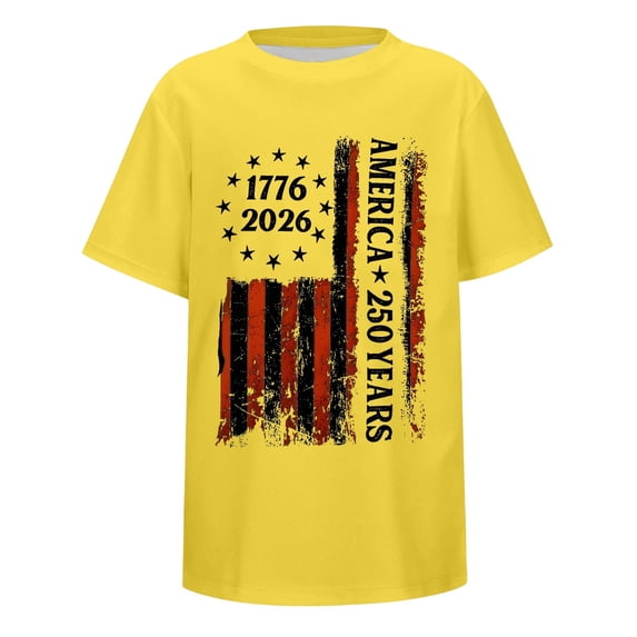 Hihipz Little Boy's Fourth Of July T Shirts 250Th Anniversary Liberty Element Design Short Sleeve Crew Neck Independence Day Tee