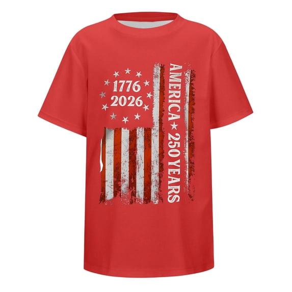 Hihipz Little Boy's Fourth Of July T Shirts 250Th Anniversary Liberty Element Design Short Sleeve Crew Neck Independence Day Tee