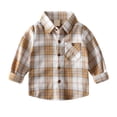 thumbnail image 1 of Hihipz Little Boy's Polo Shirt Plaid Print Long Sleeve Gentleman Lapel Polo Shirt Soft Casual Trendy Tee,Sizes 6-7, 1 of 8