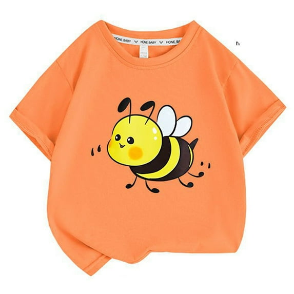 Hihipz Little Boy's T Shirt Bee Print Summer Cute Comfortable Graphic T-Shirt,Sizes 6-7