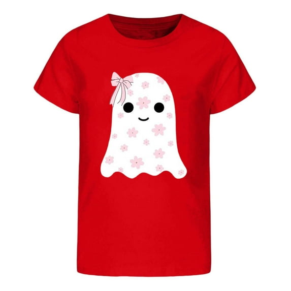 Hihipz Little Boy's T Shirt Halloween Pumpkin Tees Casual Daily Stylish Graphic T-Shirt,Sizes 5-6