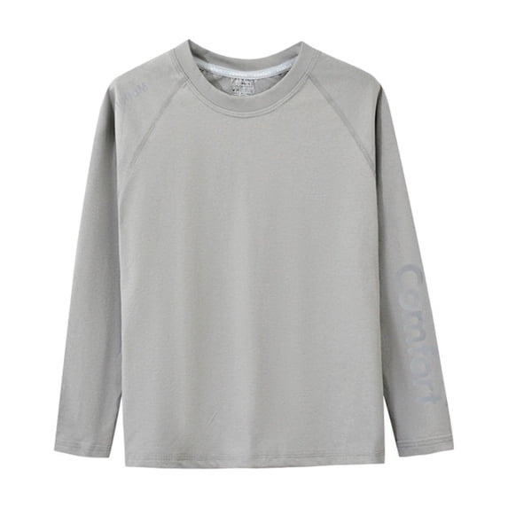 Hihipz Little Boy's T-Shirts Solid Raglan Long Sleeve Crewneck T Shirt Sporty Comfy Tee