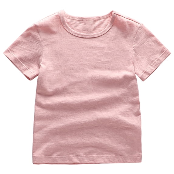Hihipz Little Boy's Tshirts Short Sleeve Crew Neck Tee Tops Slub Cotton Breathable T Shirts