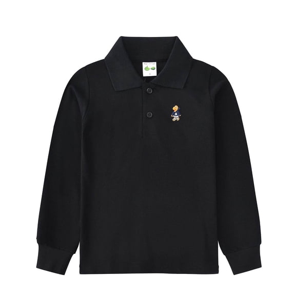 Hihipz Little Boys Polo Shirt Long Sleeve Shirts School Uniform Soft Tops,Sizes 6-7