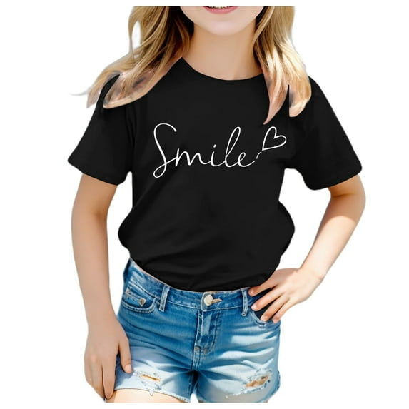 Hihipz Little Boys T Shirt Blue Cat Print Tees Round Neck Stylish Graphic T-Shirt,Sizes 6-7