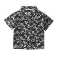 thumbnail image 1 of Hihipz Little Boys T-Shirt Short Sleeve Button Down Shirt Lightweight Floral Lapel Graphic Tee,Sizes 5-6, 1 of 4