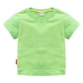 thumbnail image 1 of Hihipz Little Boys Tee Shirts Short Sleeve Organic Solid Crewneck Basic Casual Unisex Tees,Sizes 5-6, 1 of 8
