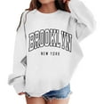 thumbnail image 1 of Hihipz Little Girls Crewneck Pullover New York Letter Print Fall Relaxed Fit Drop Shoulder Sweatshirt, 1 of 6