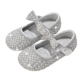 thumbnail image 1 of Hihipz Little Girls Mary Jane Shoes Bow Rhinestone Hook Loop Flat Princess Party Dress Shoes, 1 of 5