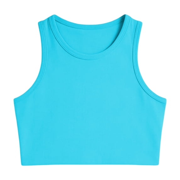 Hihipz Little Girls Tank Top Solid Sleeveless Crewneck Breathable Athletic Sports Wear