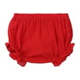 thumbnail image 1 of Hihipz Newborn Girls Bloomers Elastic Ruched Waist Ruffle Trim Soft Breathable Daily Casual Everyday Shorts, 1 of 6