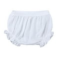 thumbnail image 1 of Hihipz Newborn Girls Bloomers Elastic Ruched Waist Ruffle Trim Soft Breathable Daily Casual Everyday Shorts, 1 of 5