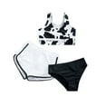 thumbnail image 1 of Hihipz Swimming Suit For Big Girls Cow Print Ruffled Three Piece Bikini Big Girl Beach Bathing Suit,Sizes 8-10, 1 of 5