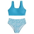 thumbnail image 1 of Hihipz Swimming Suit For Big Girls Floral Bandeau High Waist Two Piece Bikini Big Girl Beach Bathing Suit,Sizes 9-11, 1 of 3