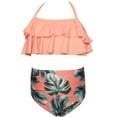 thumbnail image 1 of Hihipz Swimming Suit For Big Girls Floral Print High Waist Ruffled Two Piece Trendy Beach Bathing Suit,Sizes 10-12, 1 of 6