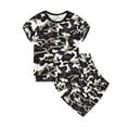 thumbnail image 1 of Hihipz Toddler Boy's Outfit Sets Camo Print Tee And Shorts Outdoor Training Performance Wear Outfits,2Pc, 1 of 7