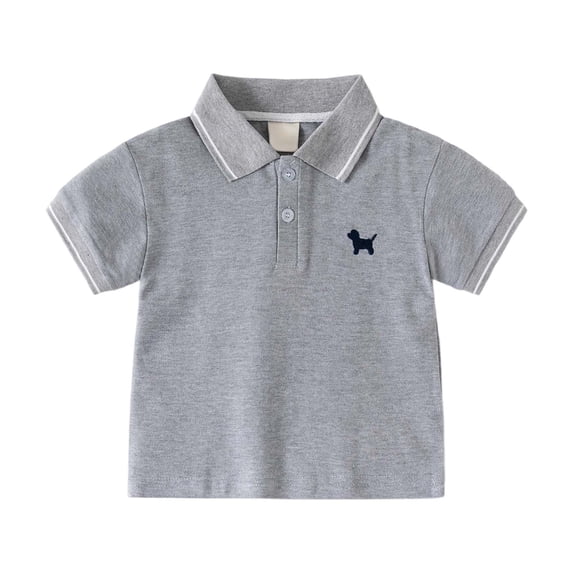 Hihipz Toddler Boy's Polo Shirt Short Sleeve Lapel Polo Shirt Breathable Summer Casual Soft Tops,Sizes 2-3