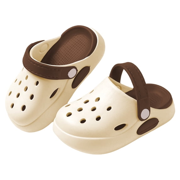 Hihipz Toddler Boys Girls Garden Clogs Color Block Breathable Non Soft Sole Eva Sandals Beach Slippers