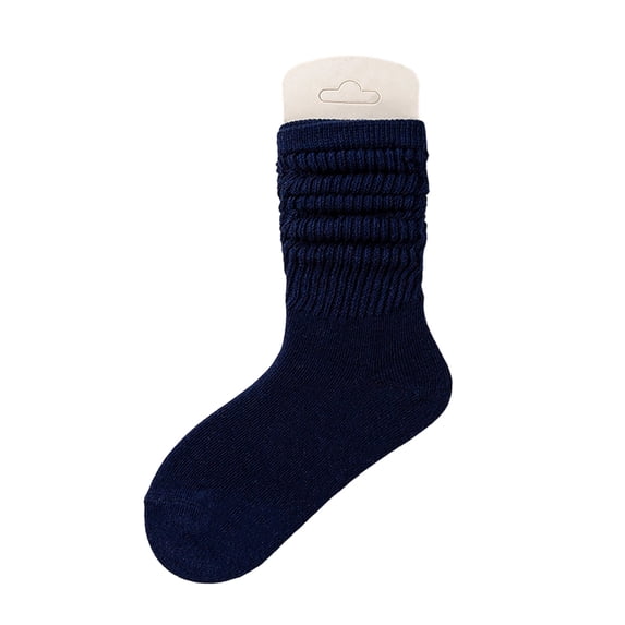 Hihipz Toddler Boys Girls Ribbed Slouch Socks Solid Stretchy Soft School Uniform Crew Socks