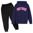 thumbnail image 1 of Hihipz Toddler Boys Graphic Hoodie And Jogger Pants Set Letter Print Long Sleeve Hoodie & Sweatpants Child Stylish Loungewear Tracksuit Casual Outfits,2-Piece,Sizes 18-24M, 1 of 2