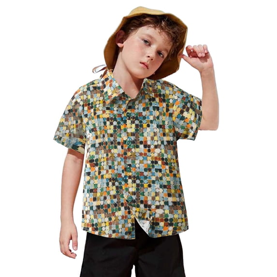 Hihipz Toddler Boys Polo Shirt Floral Print Shirts Hawaii Beach Casual Summer Tops,Sizes 3-4