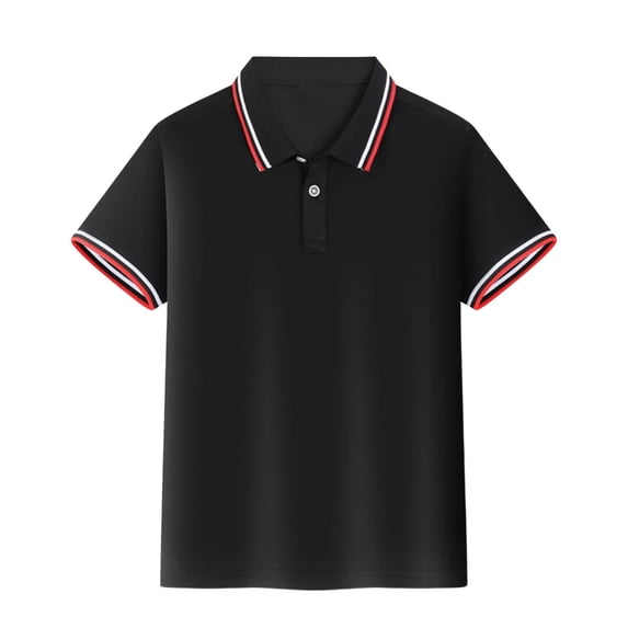 Hihipz Toddler Boys Polo Shirt Short Sleeve Solid Button Down Lapel Casual Comfortable Unisex Tees,Sizes 17.5-25