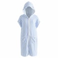 thumbnail image 1 of Hihipz Toddler Boys Striped Hooded Beach Cover Up Zip Front Short Sleeve Swimwear, 1 of 4