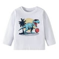 thumbnail image 1 of Hihipz Toddler Boys T‑Shirt Cartoon Dinosaur Printed Long Sleeve Round Neck Tee Tops Soft Casual Stylish Tshirt,Sizes 1-2, 1 of 7