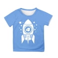 thumbnail image 1 of Hihipz Toddler Boys T-Shirt Rocket Space Printed Tee Tops Round Neck Lightweight Breathable Kids Tshirt,Sizes 3-4, 1 of 3