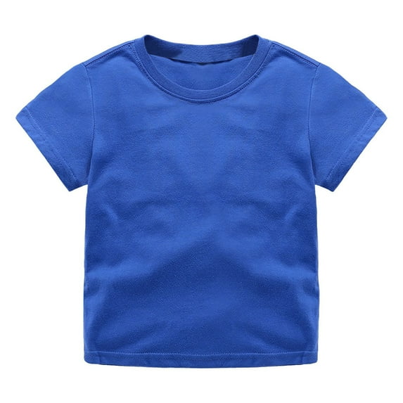 Hihipz Toddler Boys Tee Shirts Short Sleeve Organic Solid Crewneck Basic Casual Unisex Tees,Sizes 18-24M