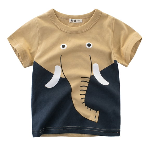 Hihipz Toddler Boys Tees Short Sleeve Animal Graphic Crewneck Casual Comfortable Tee Shirts,Sizes 1-2