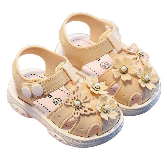 Hihipz Toddler Girl'S Sandals Cute Cartoon Design Closed Toe Breathable Soft Sole Outdoor Beach Sandals US Size:9