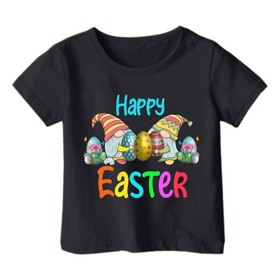 Hihipz Toddler Girl's Easter T Shirt Kids Easter Print Tshirt Summer Casual Crewneck Tee Tops,Sizes 3-4T