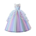 thumbnail image 1 of Hihipz Toddler Girls Dresses Cartoon Print Sleeveless Color Tulle Dress Kids Girl Formal Wedding Party Pageant Ball Gowns Cute Princess Dress,3 -4 Years, 1 of 4