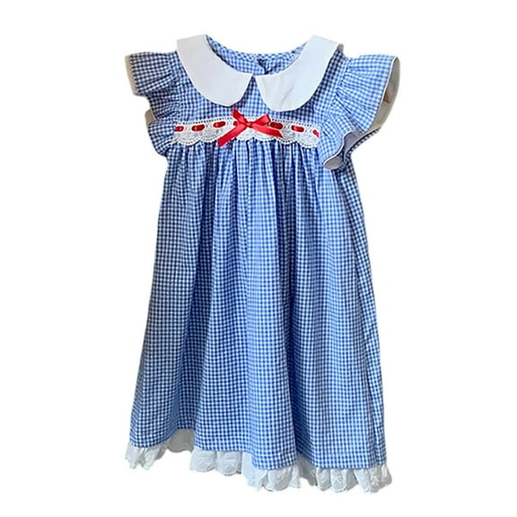 Hihipz Toddler Girls Dresses Cute Printed Sleeveless Crewneck A Line Dress Kids Girls Stretchy Comfortable Summer Casual Play Dresses,6 -7 Years