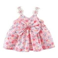 thumbnail image 1 of Hihipz Toddler Girls Dresses Oversized Bow Flower Print Sleeveless Sling Dress With Hat Kids Girls Summer Party Beach Resort Style Dresses,18 -24 Months, 1 of 3