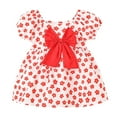 thumbnail image 1 of Hihipz Toddler Girls Dresses Puff Sleeve Oversized Bow Floral Print Dress Kids Girls Stylish Everyday Wear Photoshoots Outdoor Dresses,18 -24 Months, 1 of 3
