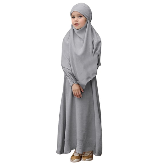 Hihipz Toddler Girls Dresses Round Neck Ruffled Solid Color Long Dress Kids Girls Elegant Temperament Evening Gown Dresses,11 -12 Years