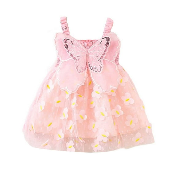 Hihipz Toddler Girls Dresses Sleeveless Sling Colorful Bow Mesh Tutu Dress Kids Girls Formal Elegant Party Princess Dresses,6 -12 Months