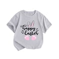 thumbnail image 1 of Hihipz Toddler Girls Easter T-Shirt Bunny Print Tshirt Short Sleeve Round Neck Festive Tee Tops,Sizes 2-3T, 1 of 3