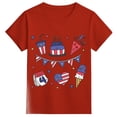 thumbnail image 1 of Hihipz Toddler Girls Fourth Of July T-Shirt Patriotic Food Print Short Sleeve Crewneck Patriotic T-Shirt, 1 of 3