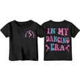thumbnail image 1 of Hihipz Toddler Girls Graphic Tshirt Dancing Letter Print Short Sleeve Crewneck Soft Daily Casual Tee, 1 of 4