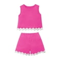 thumbnail image 1 of Hihipz Toddler Girls Outfits 2 Piece Ribbed Wave Sleeveless Tank Top + Elastic Shorts Lightweight Set, 1 of 3